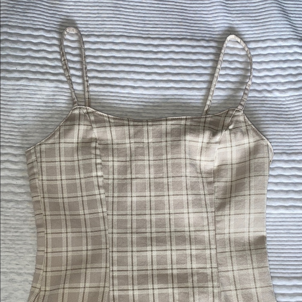 Plaid Beige/pinkish summer dress